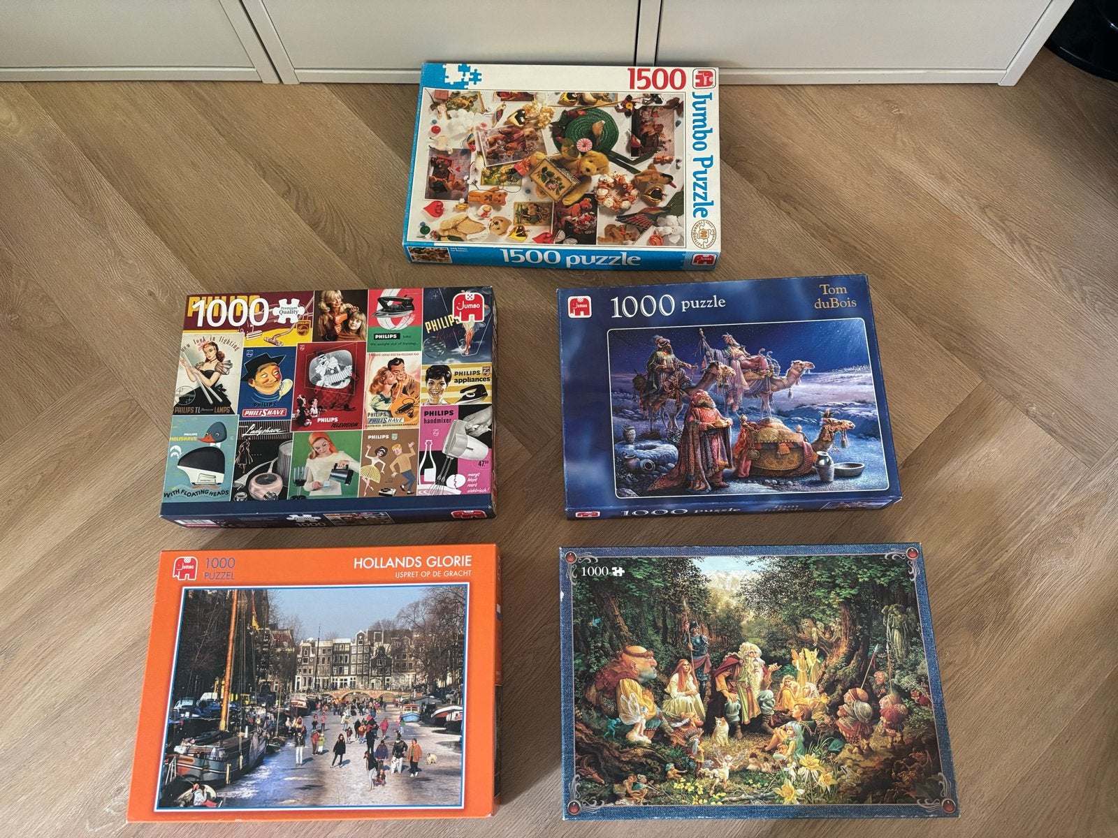 Diverse Legpuzzels jumbo - 1000 en 1500 stukjes, Ophalen of Verzenden, 500 t/m 1500 stukjes, Zo goed als nieuw, Legpuzzel