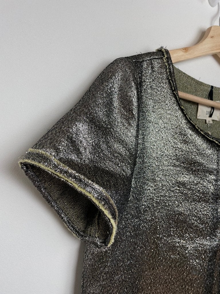 Diega zilveren lamé top metallic met geel maat M, Maat 38/40 (M), 6 rue Béranger 75003 Paris, Eshop@diega.fr, Overige kleuren