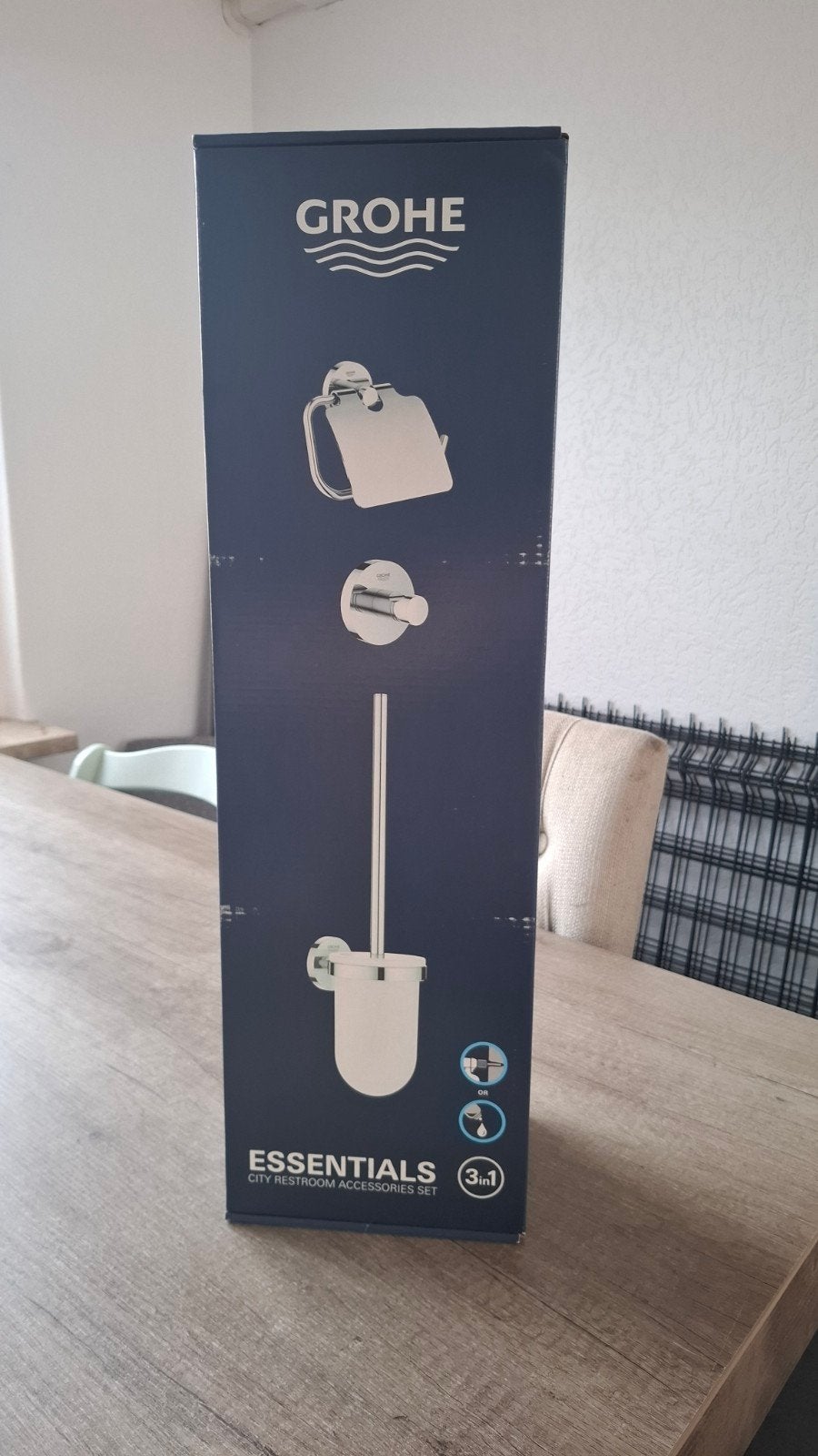 GROHE Essentials 3-in-1 Badkamer Accessoires Set Nieuw, Ophalen, Nieuw