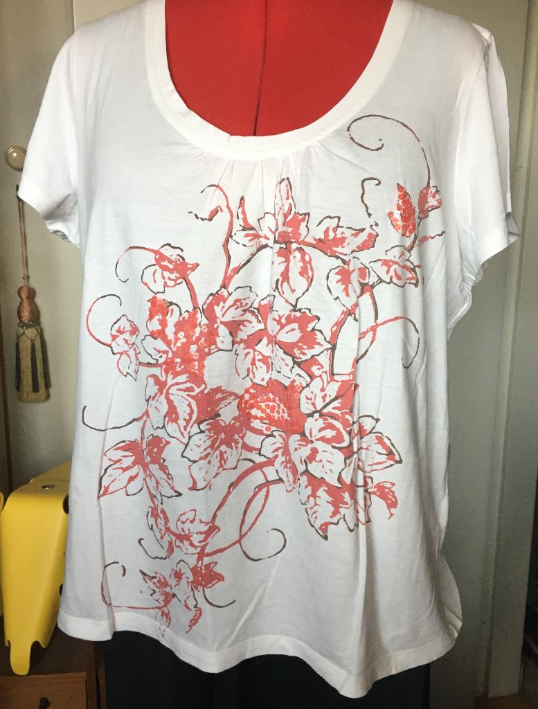 Papaya wit/rose katoen top met pailletten ca. 44/46, Kleding | Dames, Wit, Maat 42/44 (L), Ophalen of Verzenden, Zo goed als nieuw