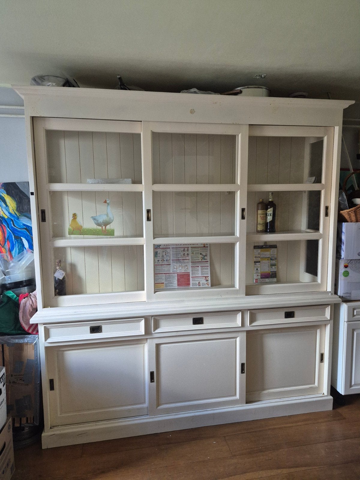 Hoge kast in 2 delen., Huis en Inrichting, Kasten | Buffetkasten, Ophalen, Met deur(en), Klassiek, Zo goed als nieuw