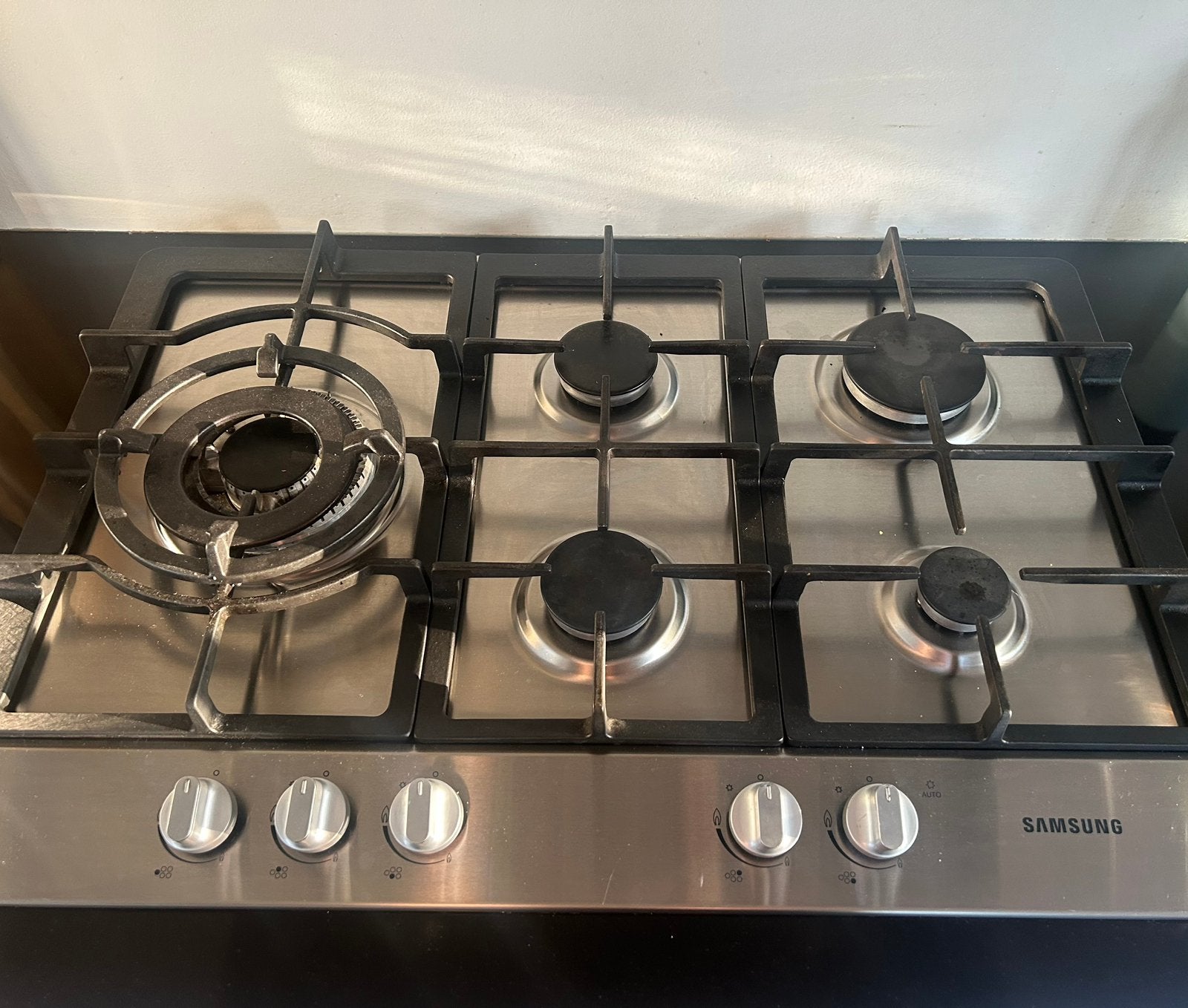 Samsung gasfornhuis met wokbrander, Gebruikt, Minder dan 85 cm, 60 cm of meer, Ophalen of Verzenden