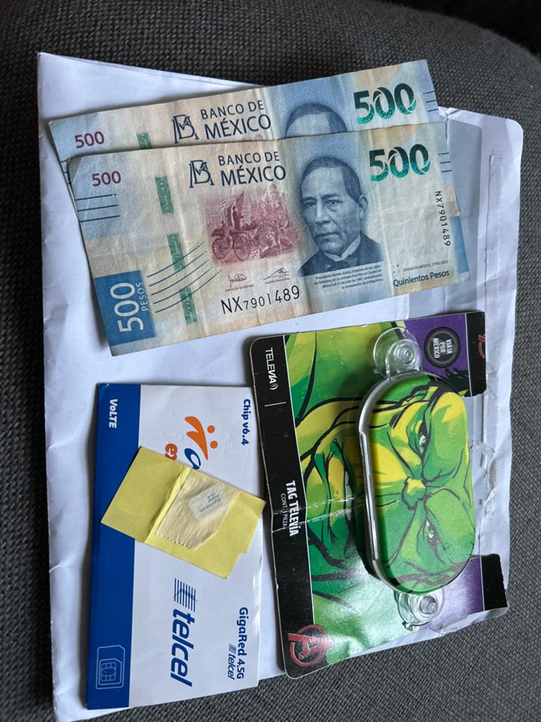 Mexicaanse reisbundel: Toltag, Pesos & Simkaart, Ophalen of Verzenden, Noord-Amerika, Setje