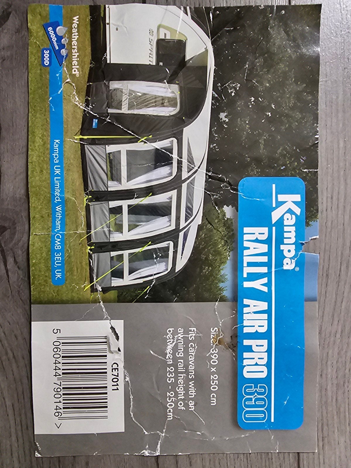 Kampa Rally Air Pro 390 voortent - 390x250cm, Ophalen