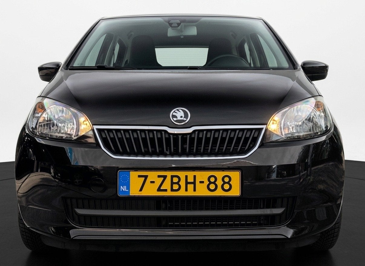 Skoda Citigo 1.0 60PK GREENTECH SPRINT AIRCO/5 DEURS, Auto's, Stof, Gebruikt, Zwart, 60 pk