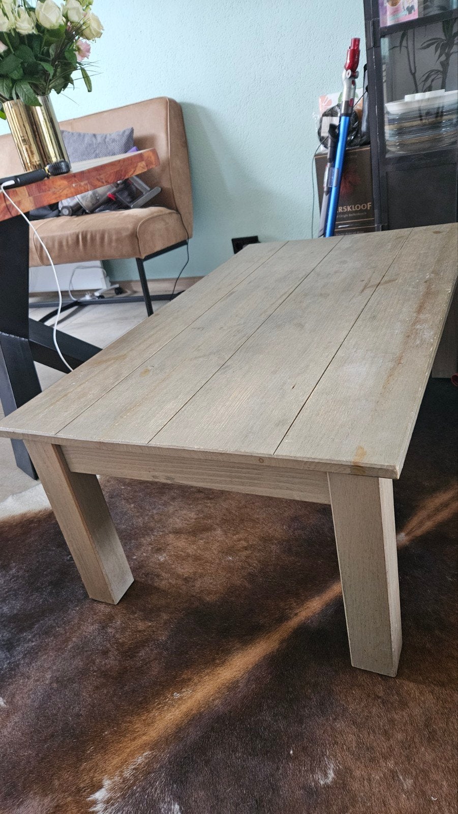 Salontafel ruilen voor Kratje bier! SPOED., Gebruikt, 100 tot 150 cm, 50 tot 100 cm, Overige houtsoorten