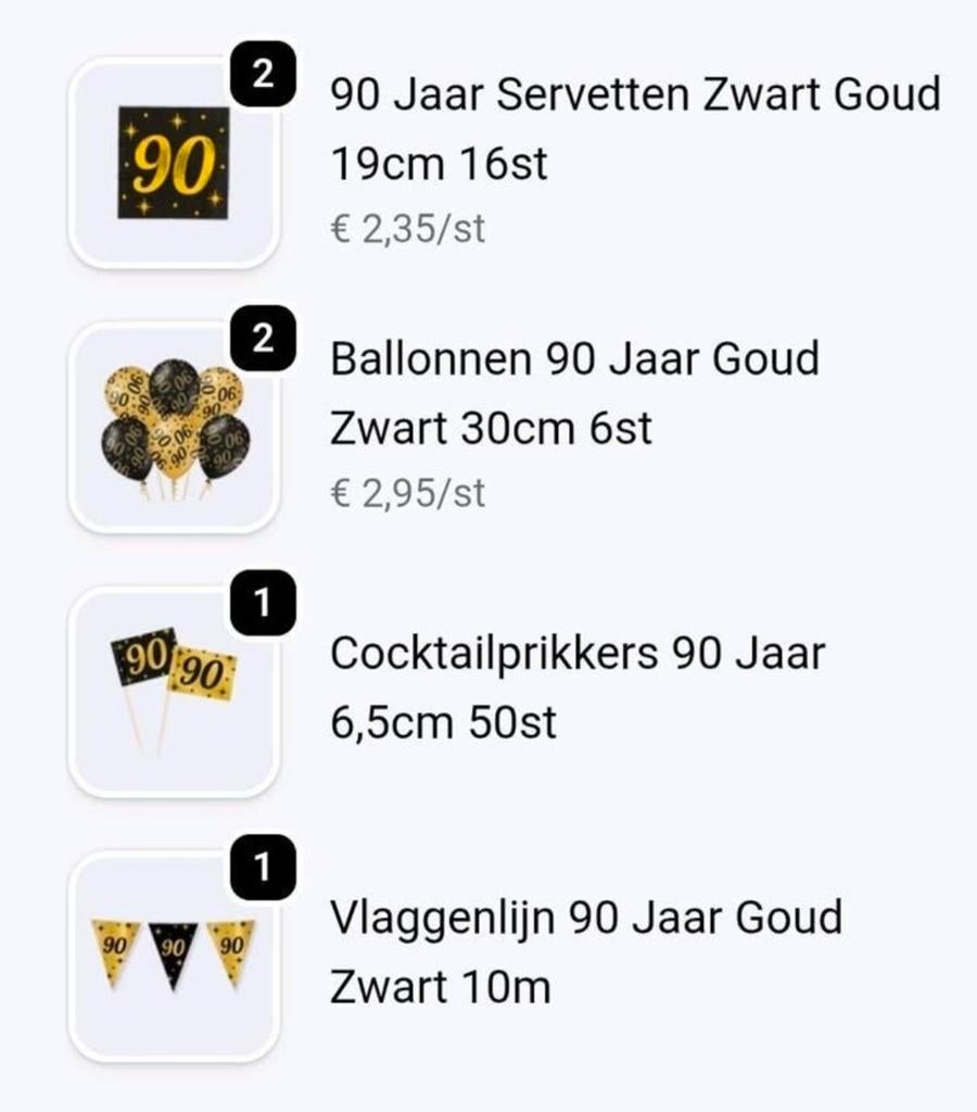 Versiering verjaardag 90 jaar, Ophalen of Verzenden, Nieuw, Versiering, Verjaardag