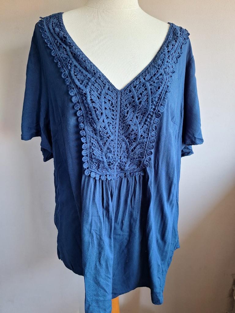 Nieuwe blauwe stretch top van Bonprix, maat 50, Bonprix, Blauw, Maat 46/48 (XL) of groter, Nieuw