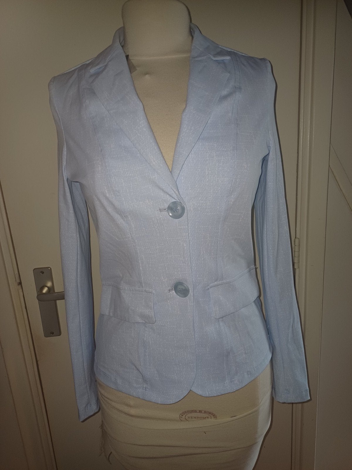 Mi piace travel korte blazer Lichtblauw linnen print, Kleding | Dames, Mp, Mp, Blauw, Nieuw