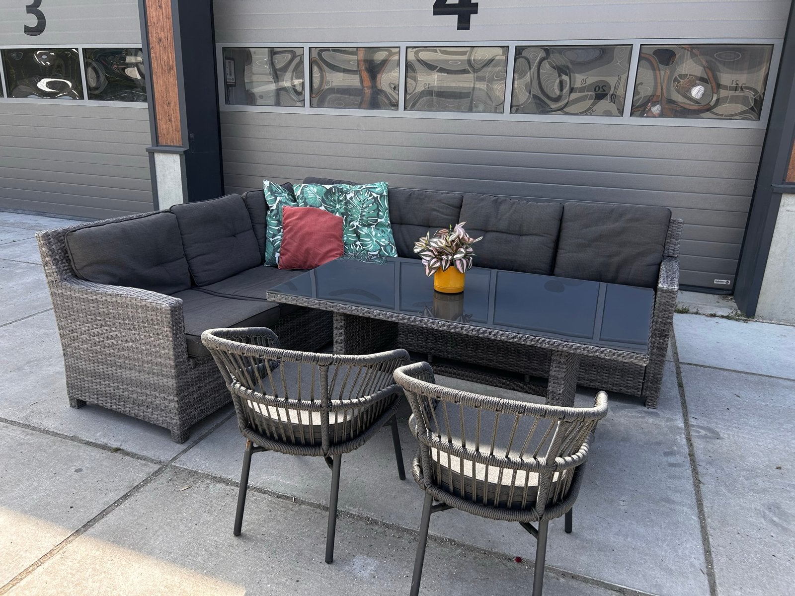 Garden Impressions dining loungeset met 2 extra stoelen, Ophalen, Gebruikt, Bank, .