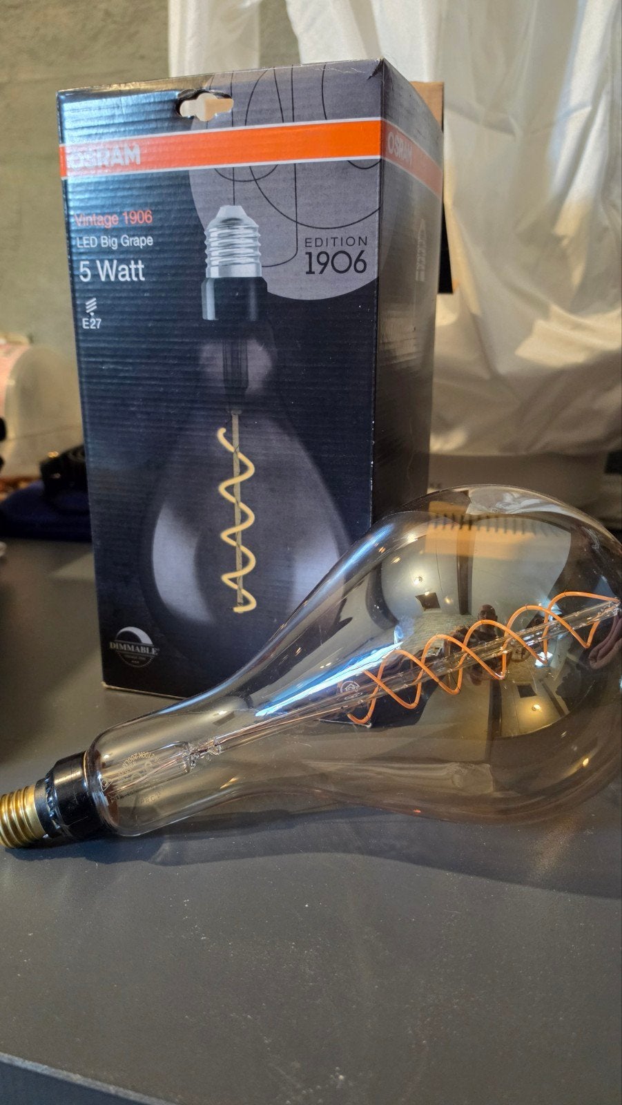 Osram Vintage 1906 LED Big Grape E27 5W Dimbare Lamp, Led-lamp, Osram, Dimbaar, Nieuw