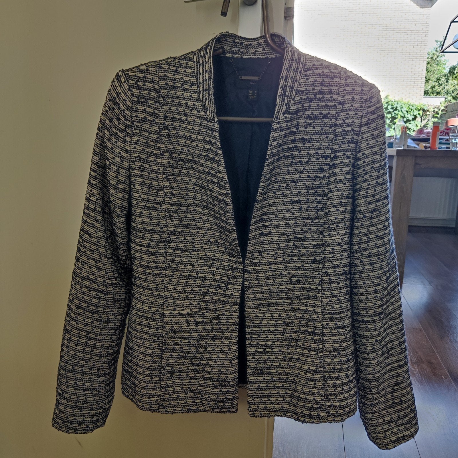 MNG Suit Jasje - Donkerblauw/Wit Tweed Look Maat M, Kleding | Dames, Blauw, Ophalen of Verzenden, Zo goed als nieuw, Jasje