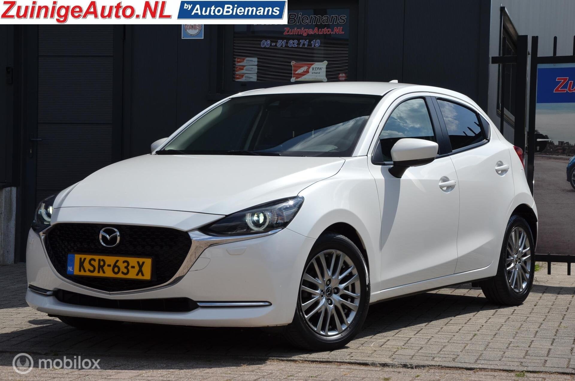 Mazda 2 1.5i Automaat Leer/Alcantara Navi Apple Carplay G Lu, Auto's, Mazda, 1005 kg, Gebruikt, 4 cilinders, Wit