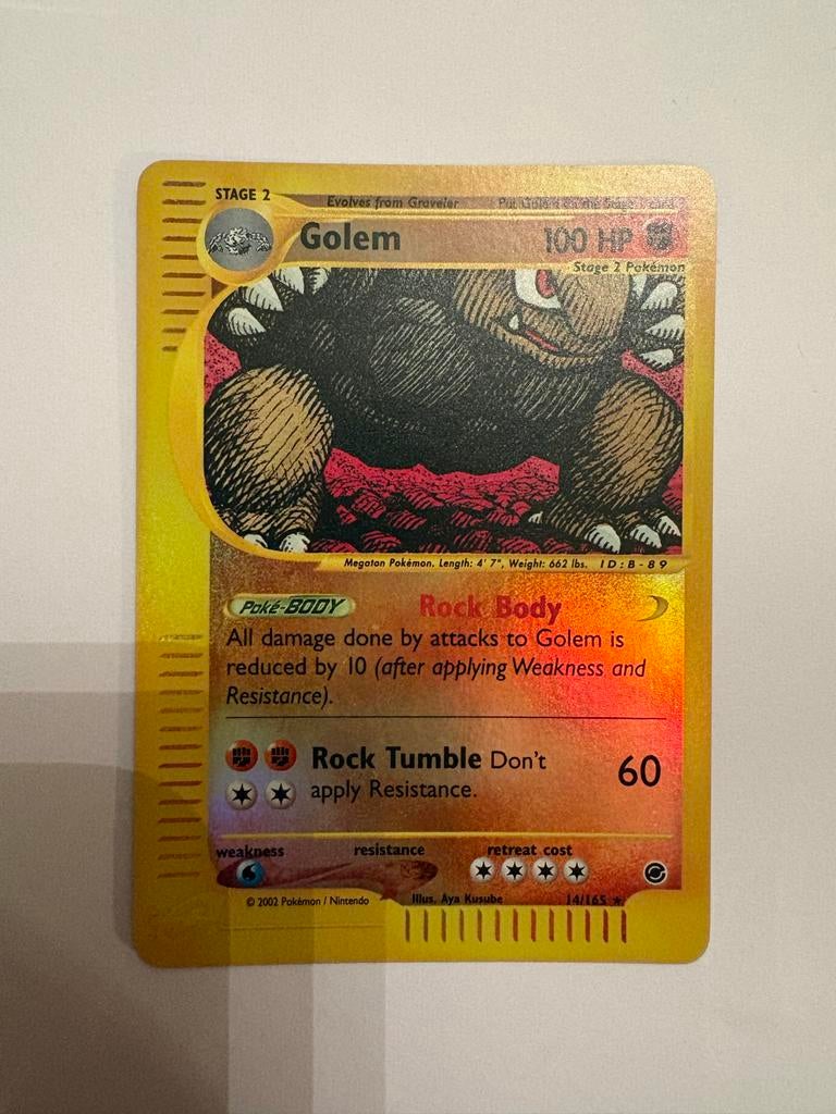 Golem 14/165 Reverse Holo Pokémon Kaart, Ophalen of Verzenden, Zo goed als nieuw, Losse kaart, Foil
