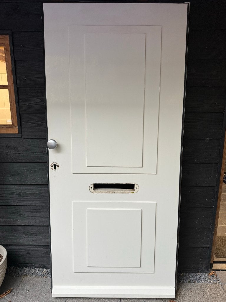 Houten voordeur / buitendeur – 201 x 93 cm – 3-puntssluiting, Ophalen, Gebruikt, 80 tot 100 cm, Buitendeur