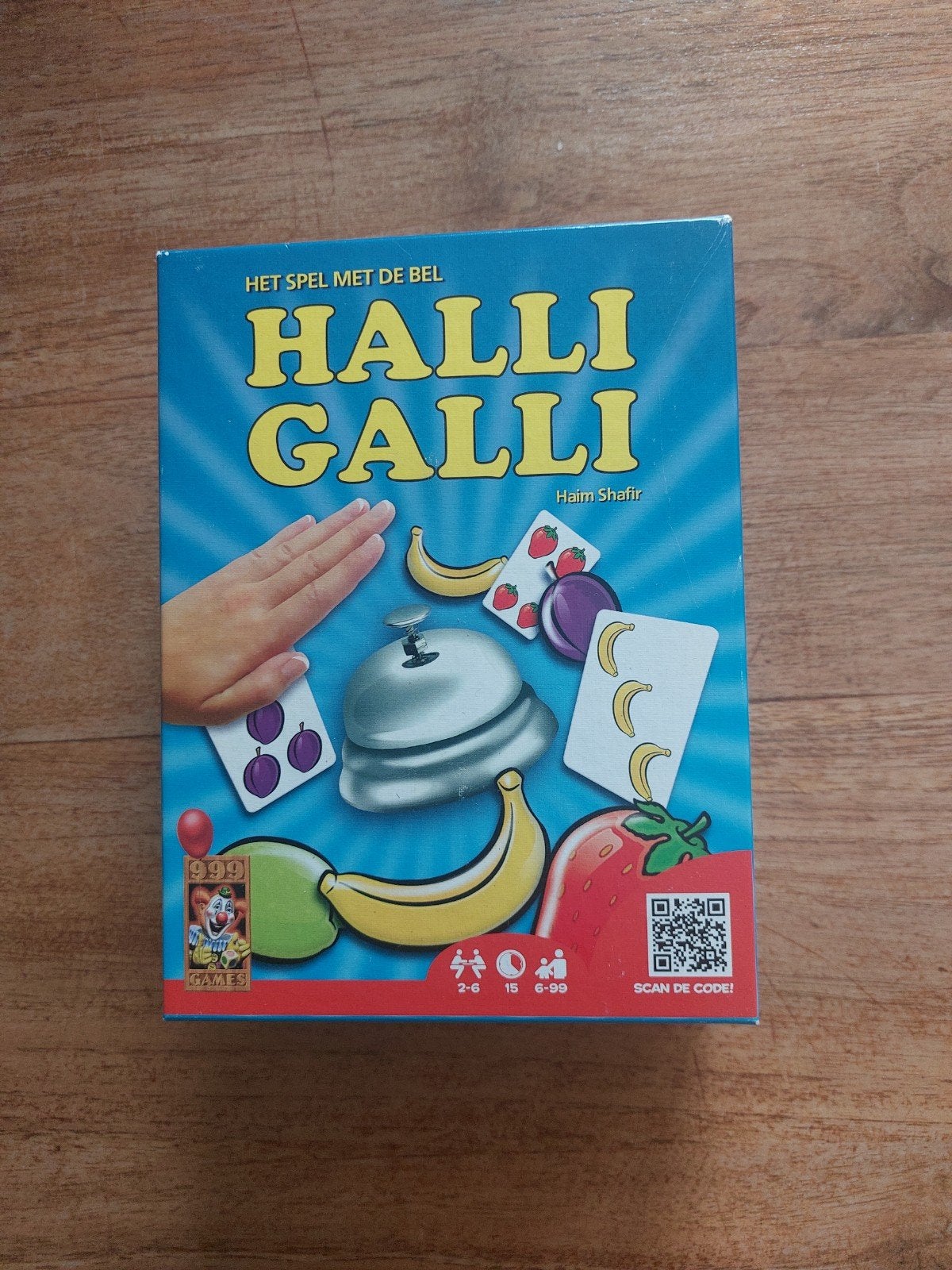 Halli Galli Kaartspel - Het Snelle Fruitspel met Bel, Een of twee spelers, Ophalen of Verzenden, Gebruikt, 999 Games