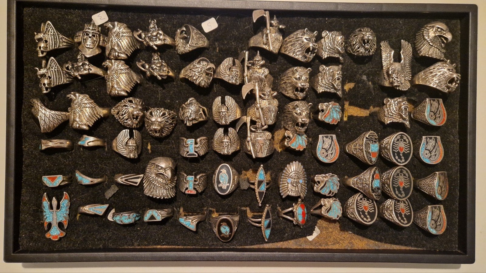 Vintage G&S Ringen Biker Ringen met Edelstenen, Sieraden, Tassen en Uiterlijk, Overige materialen, Gebruikt, Ophalen of Verzenden
