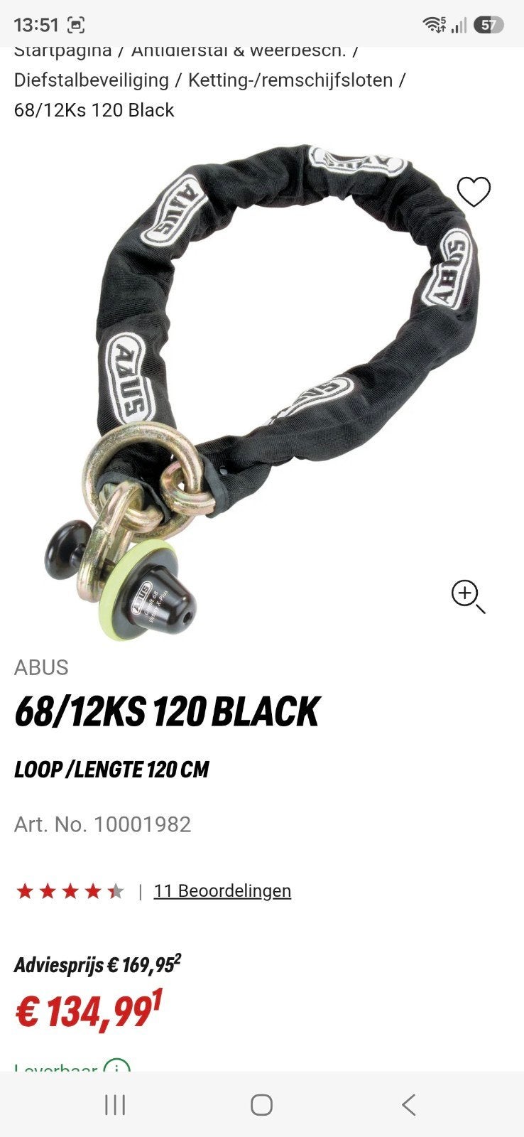 Abus Granit 68/12KS Victory X-Plus ART 4 slot, Ophalen, Gebruikt