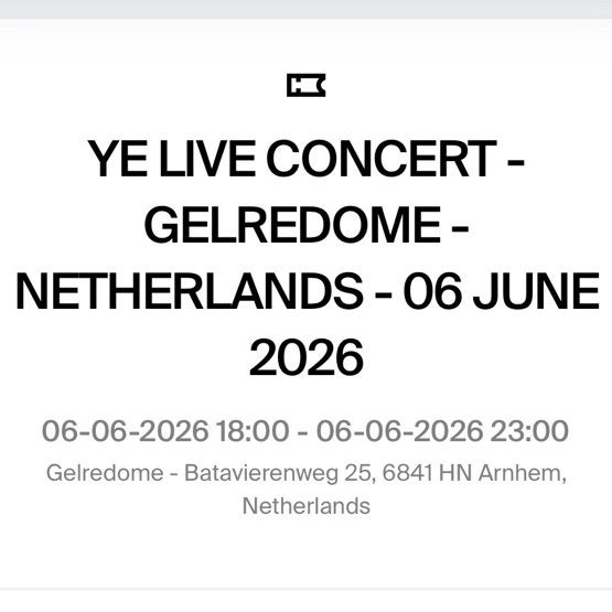 2 SEATED TICKETS GOLDEN RING 1 KANYE WEST LIVE GELREDOME, Tickets en Kaartjes, Twee personen