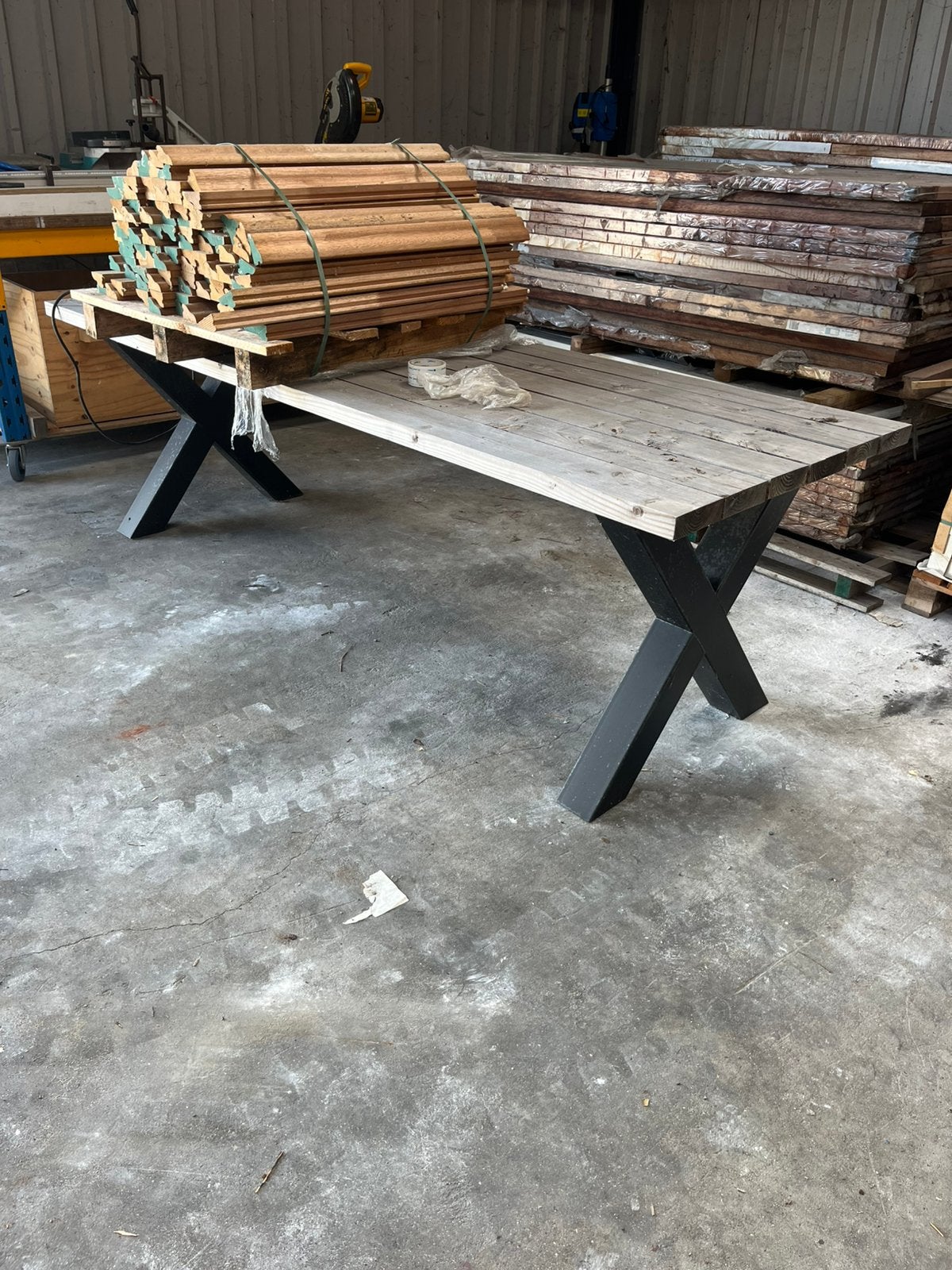 Tuin tafel!, Tuin en Terras, Ophalen, Gebruikt, Rechthoekig, Hout