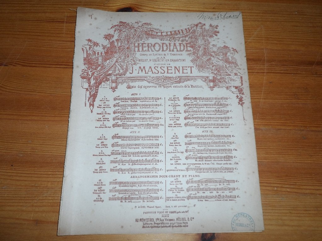 J. Massenet, Piano, Gebruikt, Klassiek, Ophalen of Verzenden