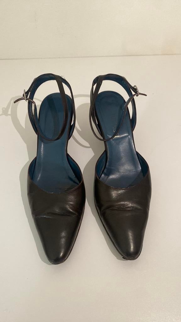Panara pumps donkerbruin leer maat 38,5, Ophalen of Verzenden, Gedragen, Bruin, Pumps