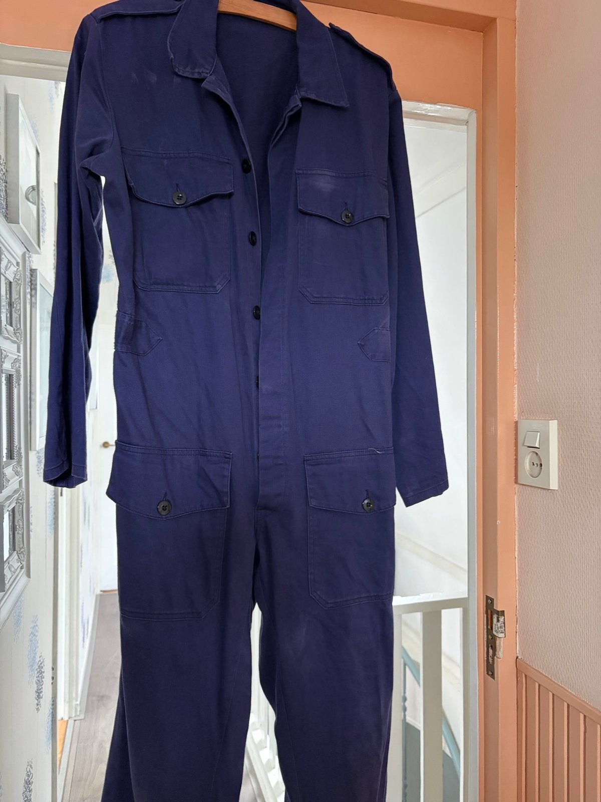 Vintage blauwe overall maat 48, Ophalen of Verzenden, Zo goed als nieuw