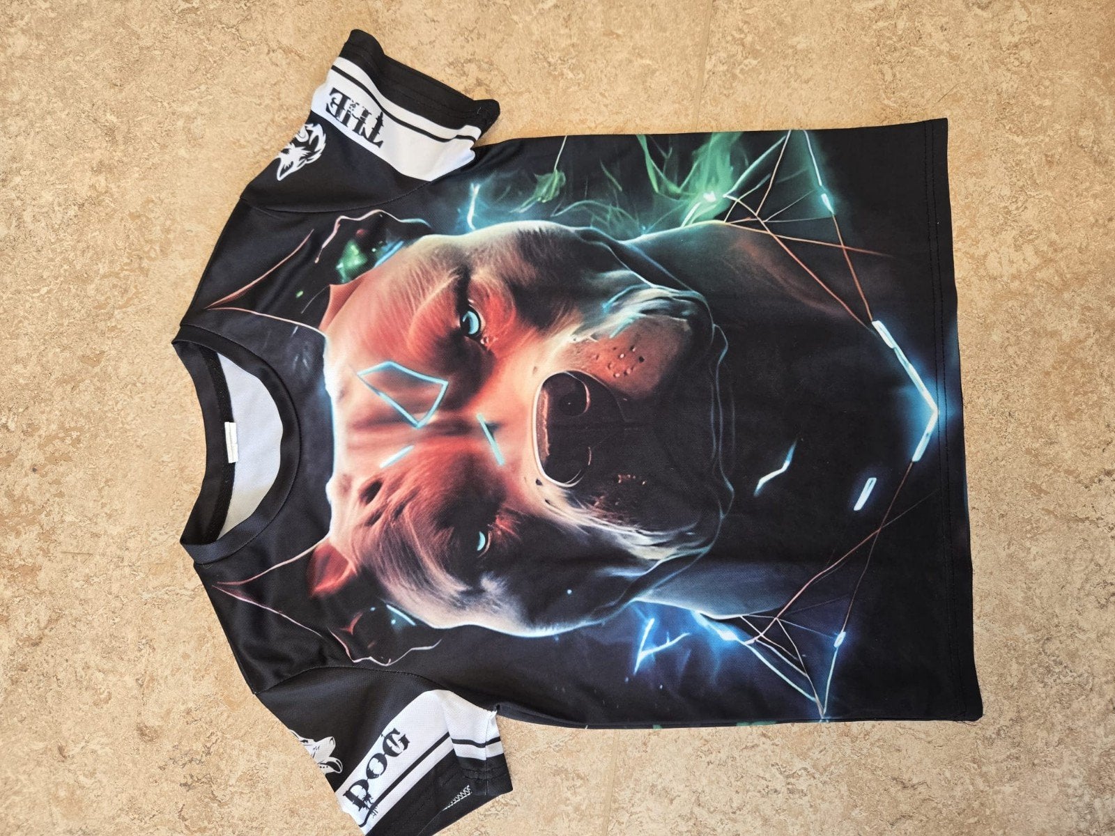 T-shirt met Pitbull print - Maat 150, Ophalen, Onbekend, Zwart, Overige maten