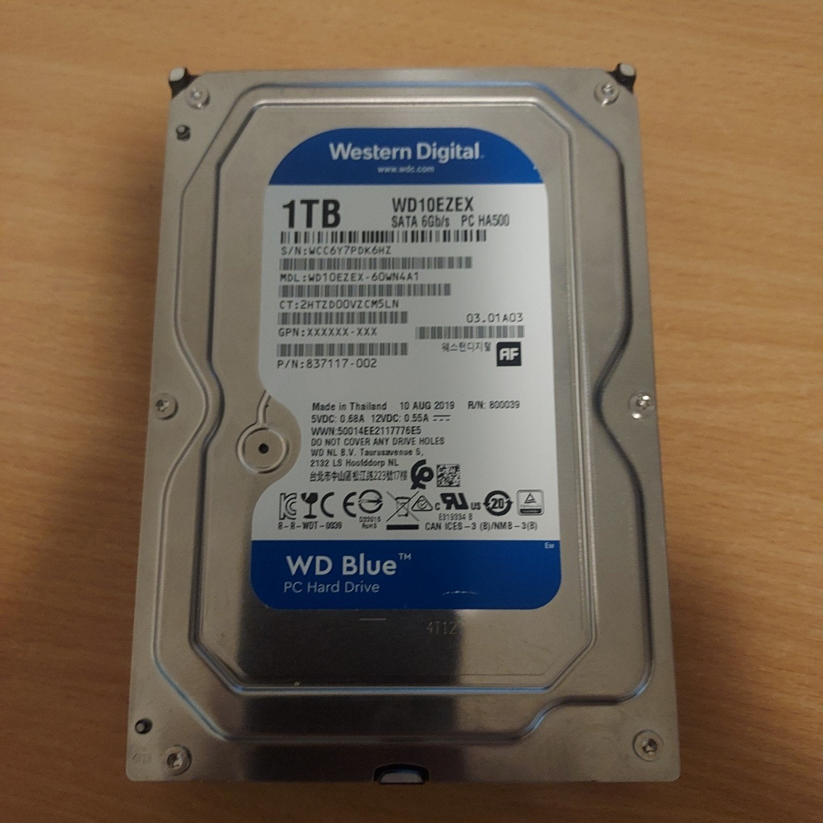 Western Digital WD Blue 1TB HDD SATA 6Gb/s, Computers en Software, Intern, Server, Ophalen of Verzenden, 1TB
