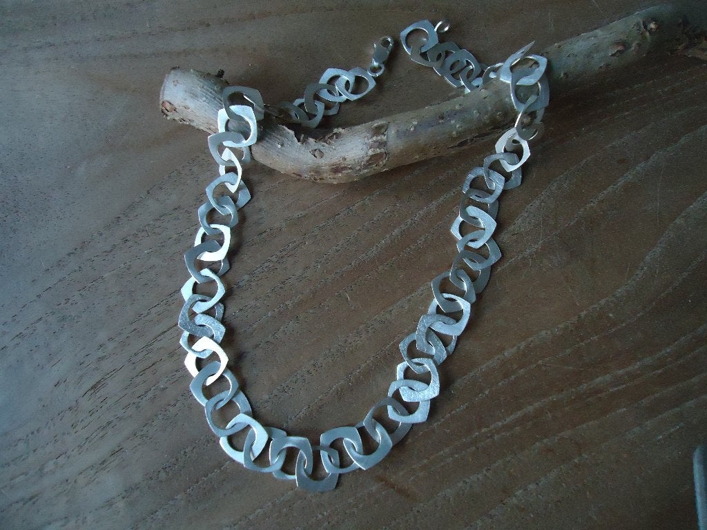 mooie echt zilveren TEZER schakelketting 925 nieuwstaat, Ophalen of Verzenden, Zo goed als nieuw, Zilver, Zilver
