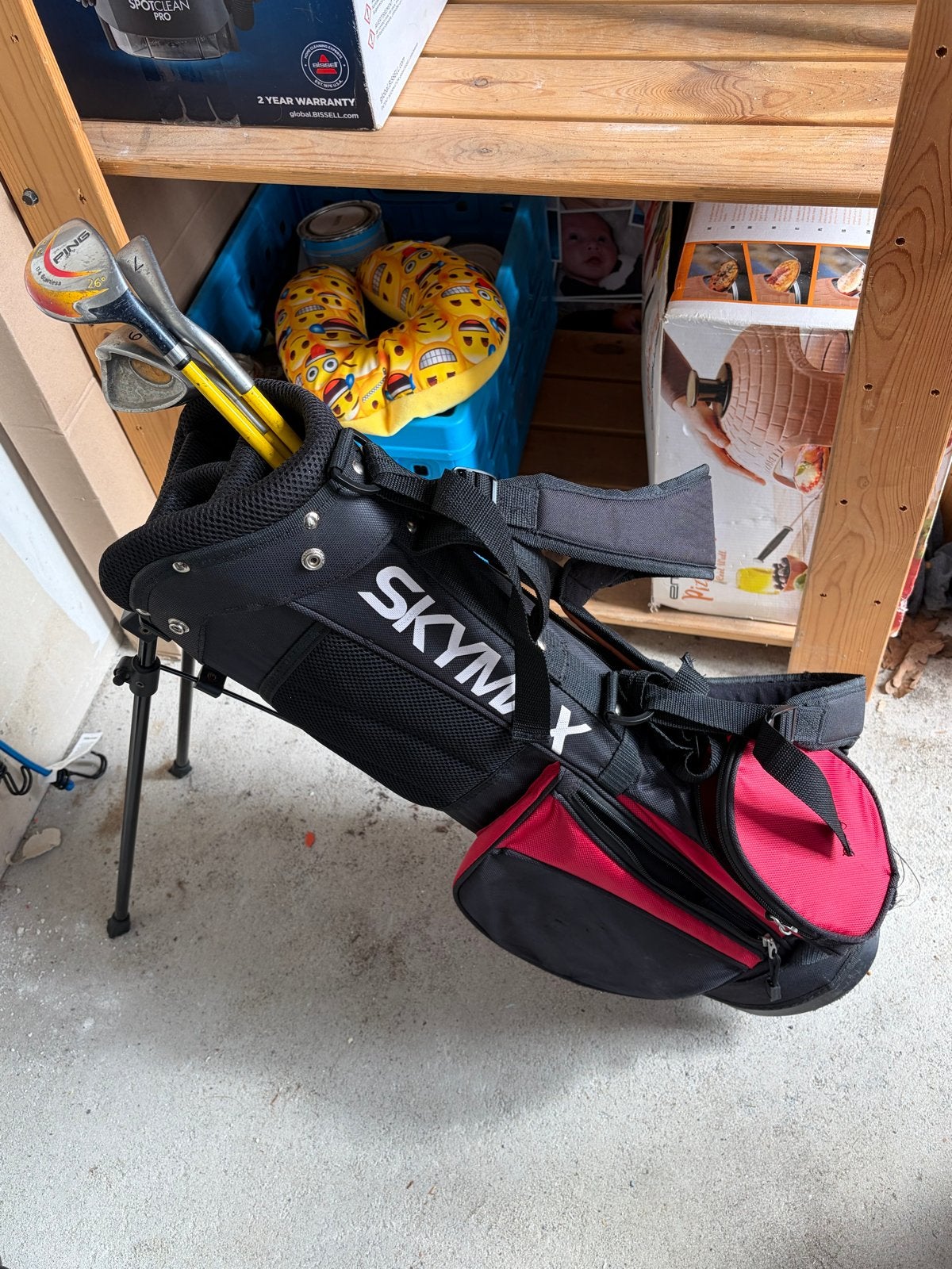 Skymx golftas met Ping clubs - gat in voorvak, Sport en Fitness, Golf, Ophalen, Gebruikt, Tas, Overige merken