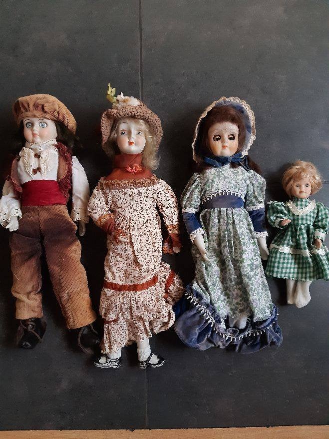 oude poppen 4 voor € 8, Verzamelen, Ophalen of Verzenden, Gebruikt, Pop