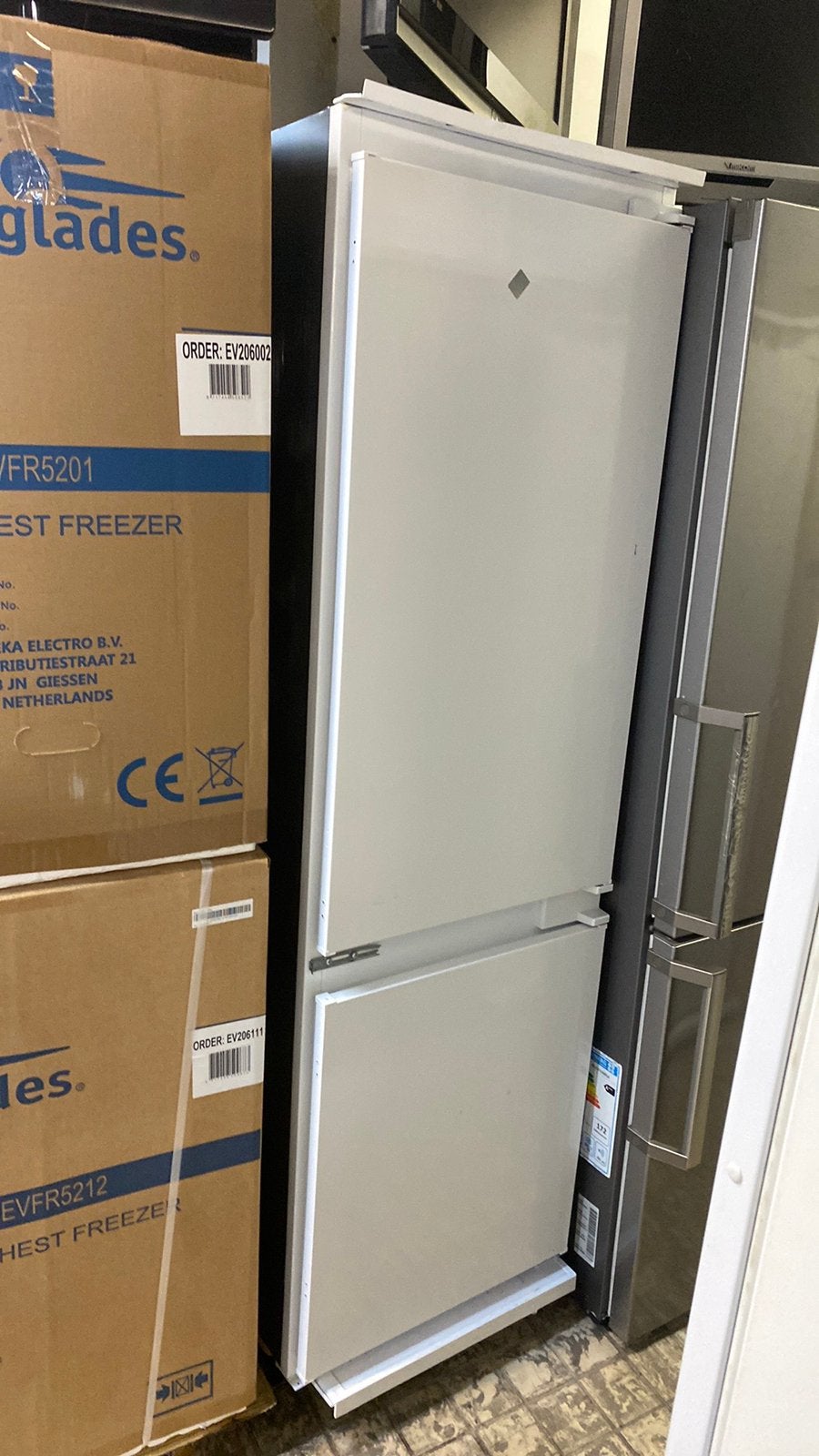 Inbouw koelvriescombinatie Whirlpool met sleep deur, Ophalen of Verzenden, Zo goed als nieuw