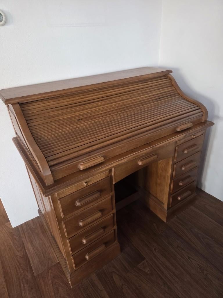 Rolluikbureau bureau secretaire, Huis en Inrichting, Bureaus, Ophalen, Met lades, Gebruikt, Scandinavisch