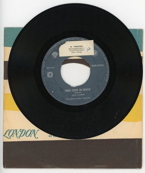 Single van Eddie Cochran uit 1960 - made in holland -, Gebruikt, 7 inch, Inclusief binnenhoes, Ophalen of Verzenden