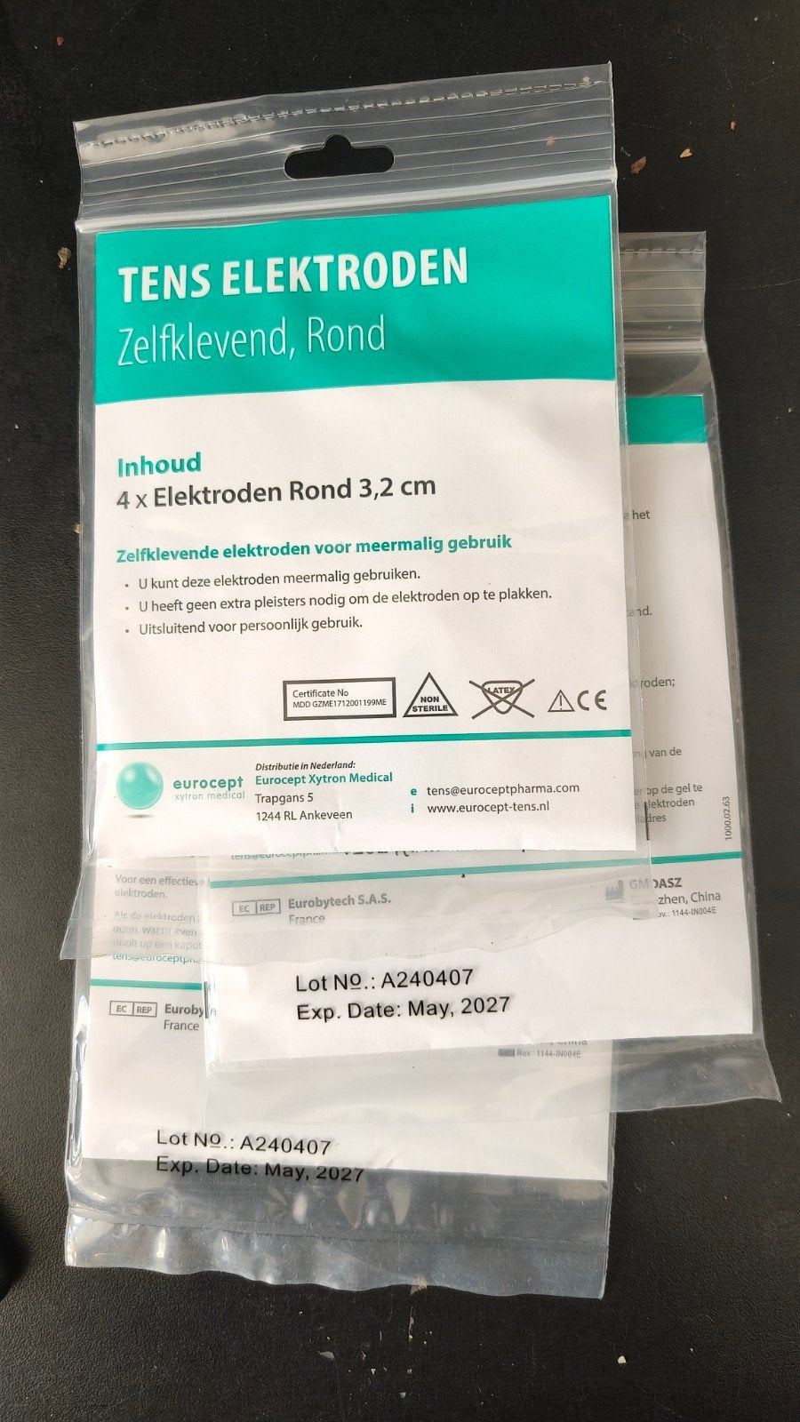 NIEUW! TENS Elektroden Rond 3,2cm - 3x4 stuks - Exp. Mei 27, Ophalen, Nieuw, Overige typen