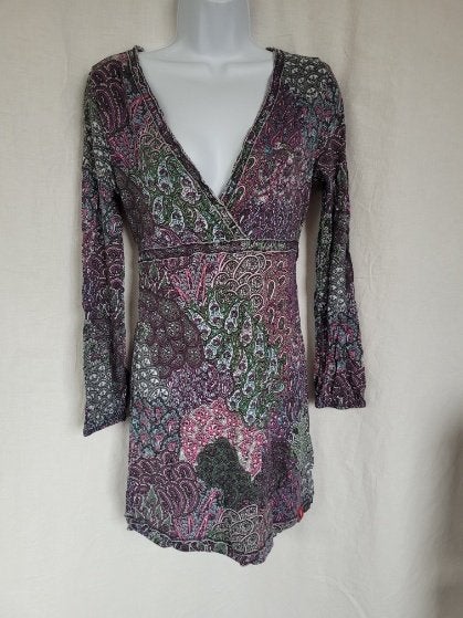 Leuke jurk donkere kleuren mt M merk EDC Esprit, Maat 38/40 (M), ., Paars, Ophalen of Verzenden