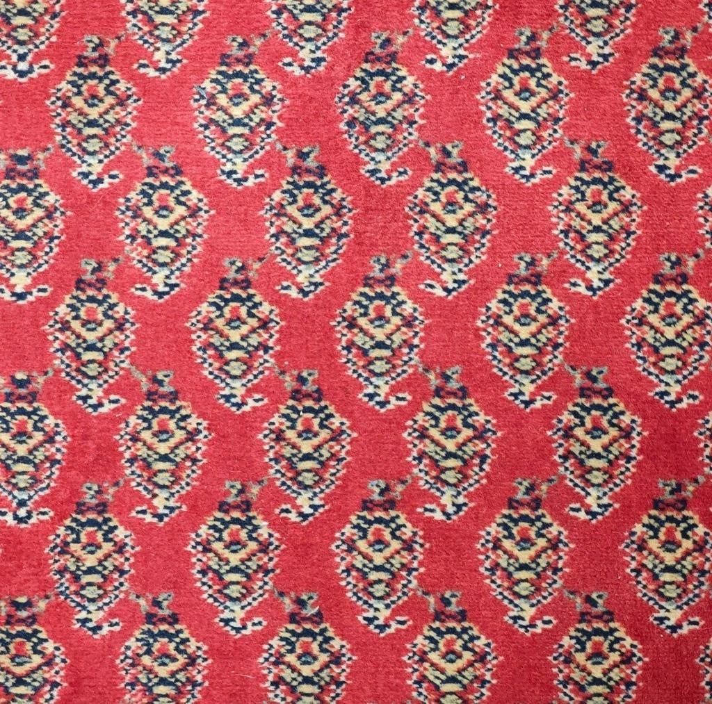 Vintage oosters wol Paisley vloerkleed rood Mir 108x173cm, Gebruikt, 100 tot 150 cm, Onbekend, Ophalen of Verzenden