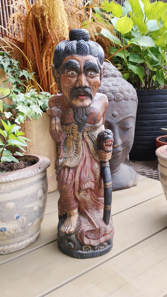 Antieke Balinese Rishi mythische wijzen polychrome kleuren, Ophalen of Verzenden