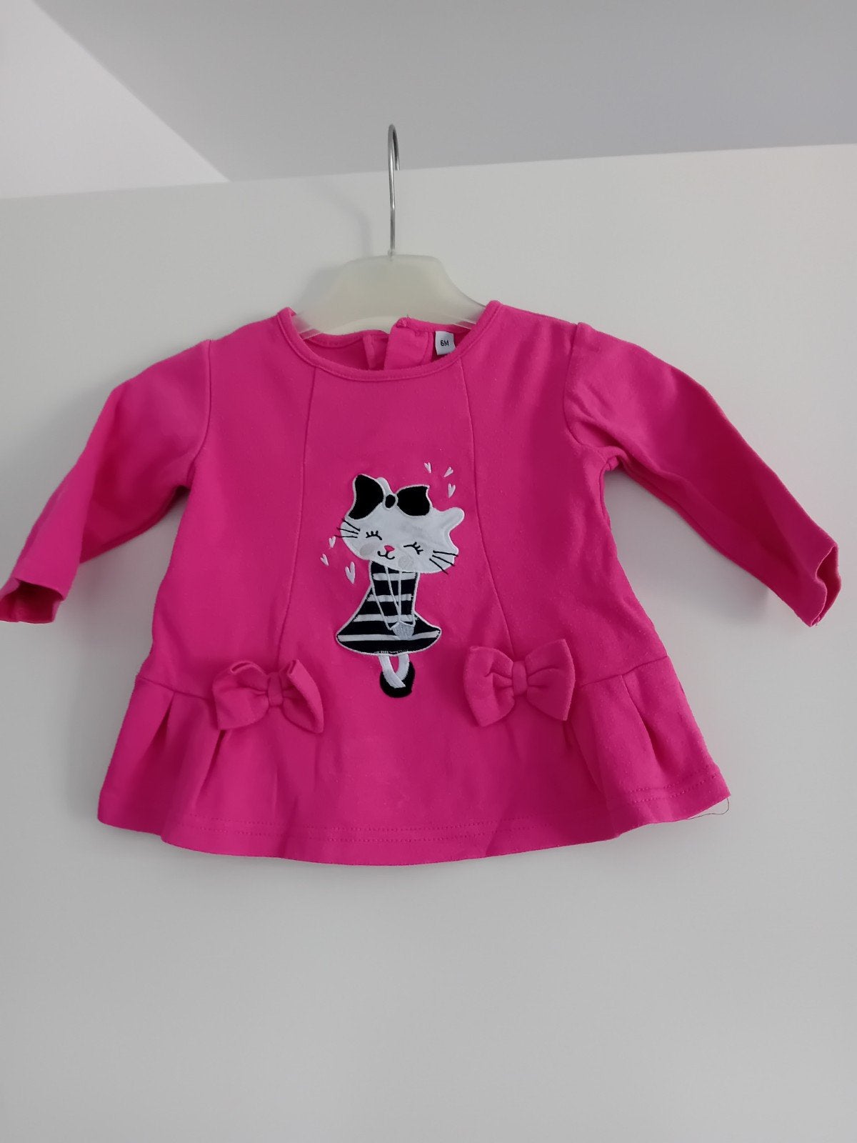 Roze tuniekje met katje - Maat 68, Ophalen of Verzenden, Gebruikt, Meisje, Shirtje of Longsleeve