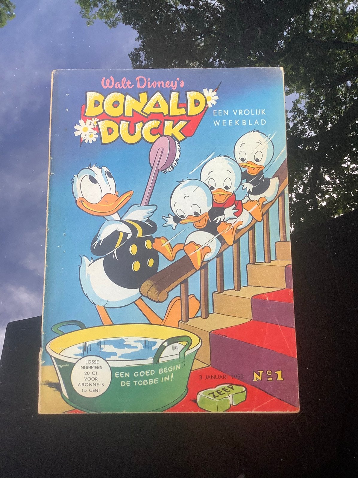 Donald Duck 1953 nummer 1 mooie staat, Eén stripboek, Ophalen of Verzenden, Gelezen