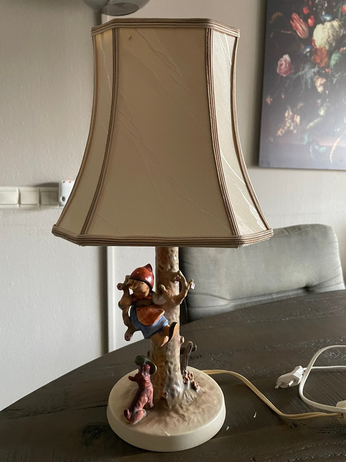 Originele vintage M.I Hummel Goebel tafellamp, Ophalen, Zo goed als nieuw, Sfeerlamp, Vintage