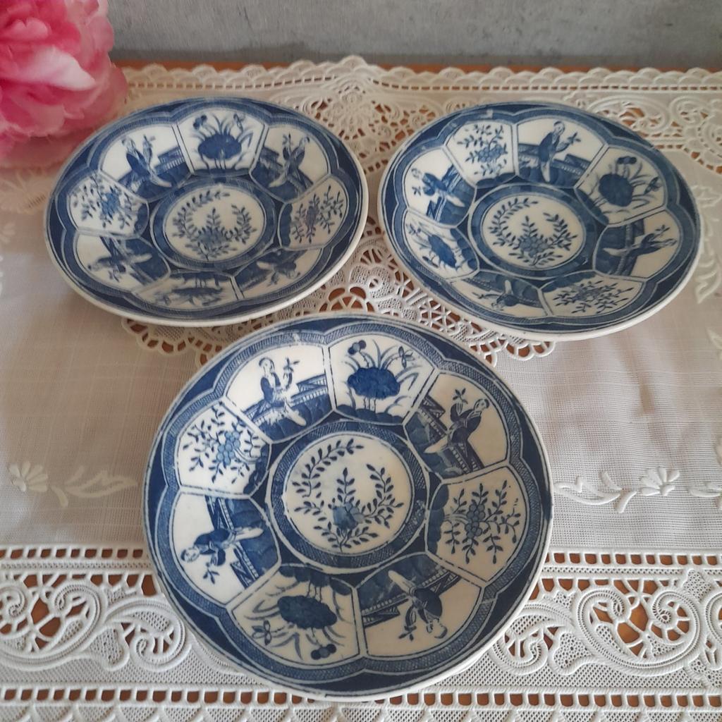 3 Oude antieke schoteltjes lange lijs, Antiek en Kunst, Ophalen of Verzenden