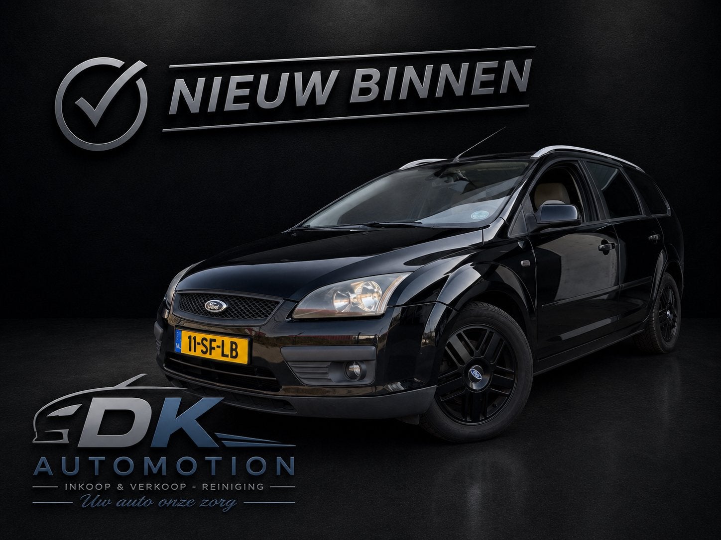 Ford Focus 1.6 85KW Wagon 2005 Zwart, Auto's, 1596 cc, Stof, Beige, 4 cilinders