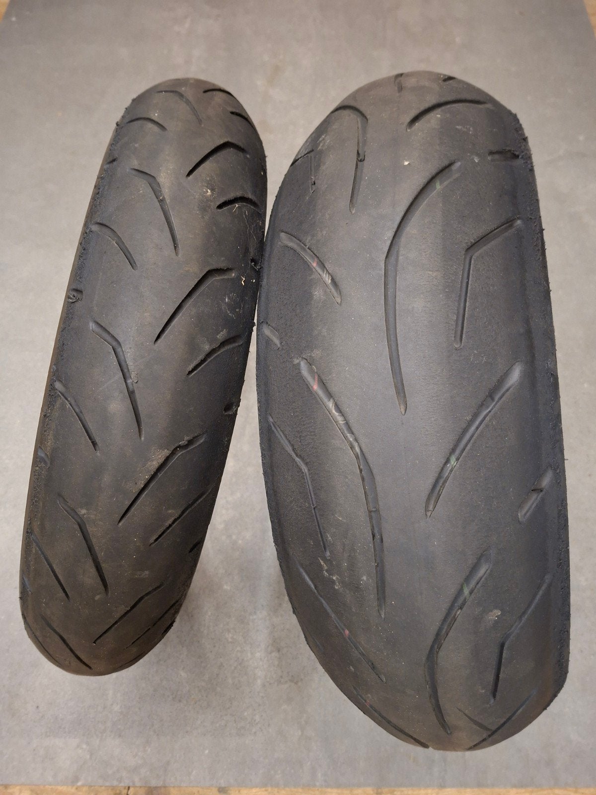 Bridgestone S20 120/70/17 - 190/50/15 set, Ophalen of Verzenden, Gebruikt