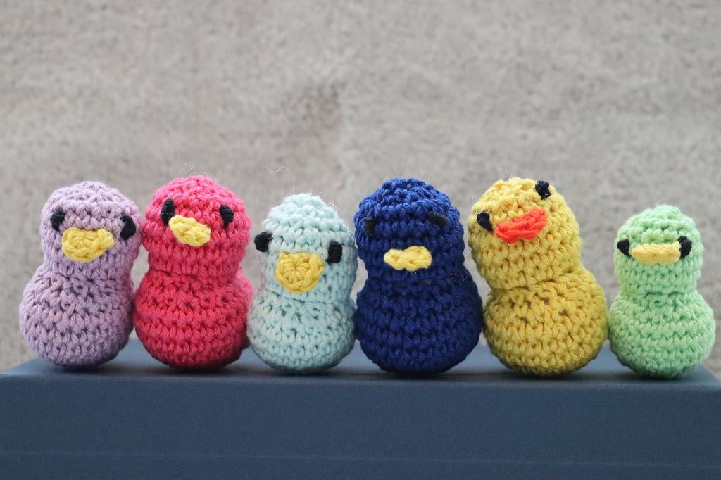 Eend - zelfgehaakte knuffel / sleutelhanger, Ophalen of Verzenden, Nieuw, Haken, Overige typen