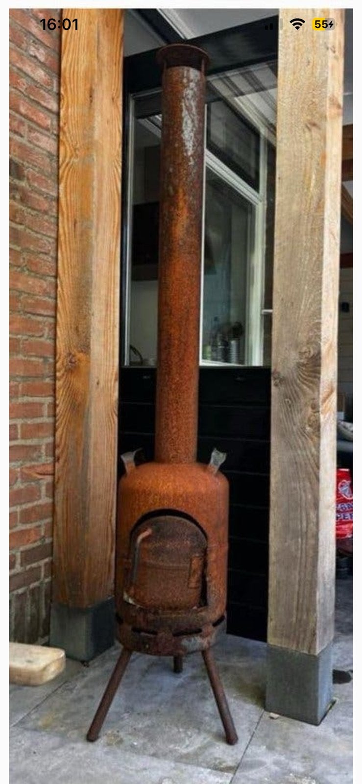 Rustieke Vuurton / Terrashaard / Kachel, Ophalen, Gebruikt