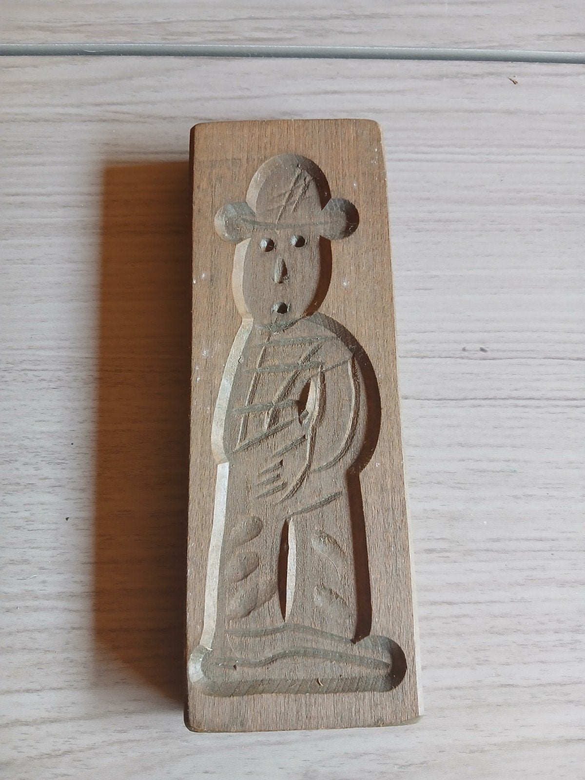 Vintage houten koekjesvorm - Nederlandse man, Ophalen of Verzenden