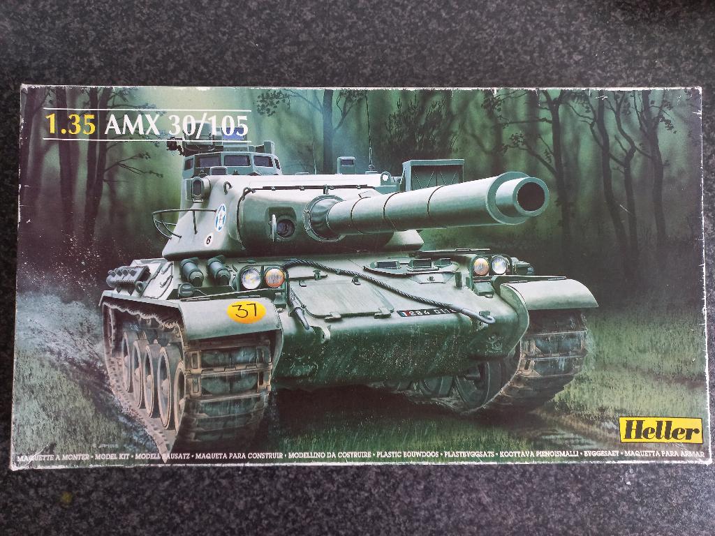 AMX 30/105 + extra's - 1/35 Heller, Overige merken, Tank, 1:32 tot 1:50, Ophalen of Verzenden
