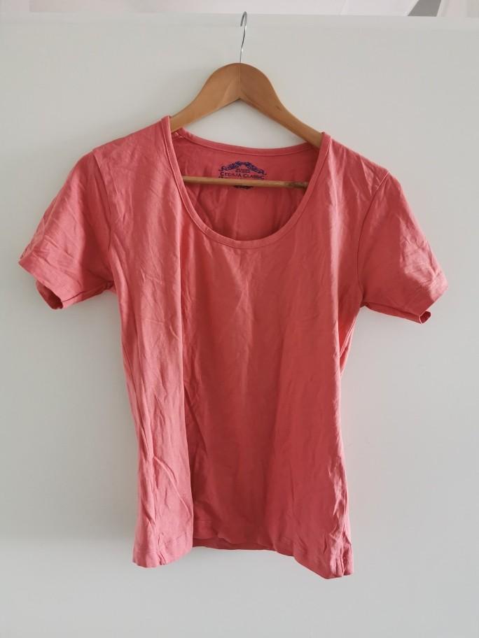 Cecilia lichtgroen, zalmroze en witte top T-Shirt M ZGAN Kor, Maat 42/44 (L), Ophalen of Verzenden, Zo goed als nieuw, Korte mouw